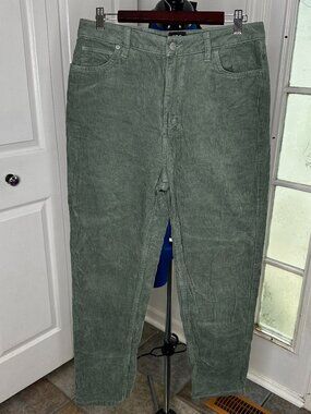 BDG Urban Outfitters Mom High Rise Green Corduroy Pants Womens Size 30 Cotton